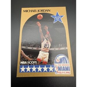 1990 NBA Hoops Michael Jordan All-Star East Card 5 Chicago Bulls Gold Border